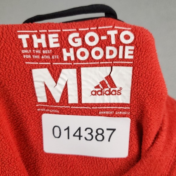 Adidas Red Casual Long Sleeve Pullover Sweater Sweatshirt Hoodie Size Medium - Picture 10 of 10